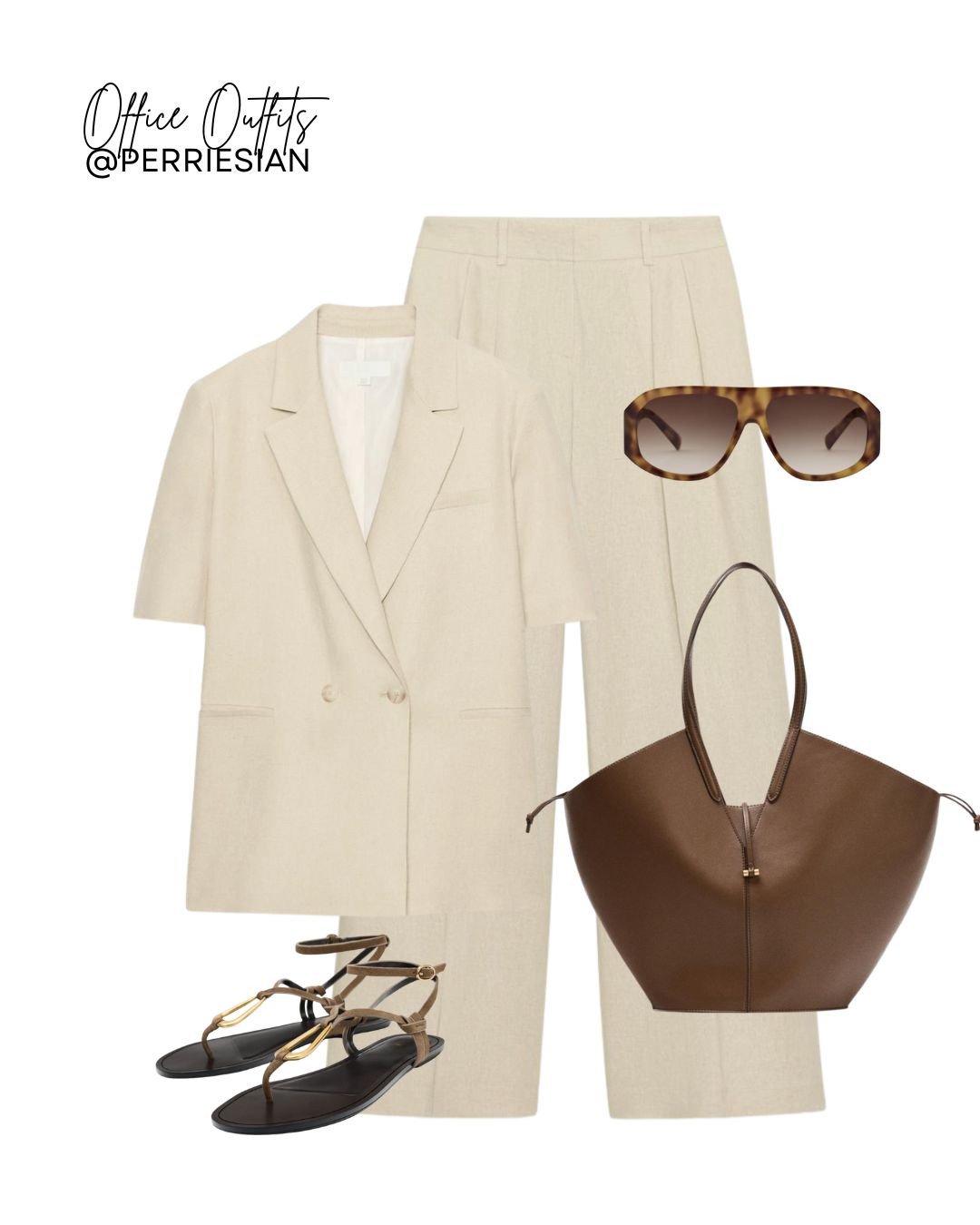 Summer Office Outfit Inspiration ☀️

Neutral Tailored Co-Ord, Short-Sleeve Blazer, Brown Leather Tote Bag, Oversized Tortoiseshell Sunglasses, Brown Flat Sandals, Chic Summer Workwear, Minimal Office Style, Smart Casual Tailoring, Linen Suit

#LTKuk #LTKsummer #LTKworkwear