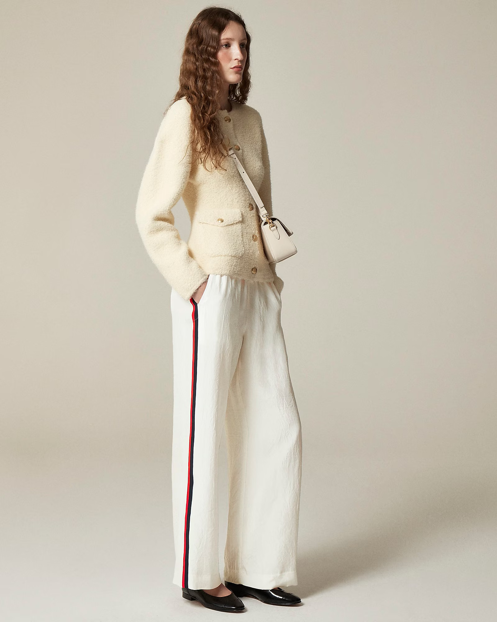 Stratus side-stripe pant in textured satin | J. Crew US