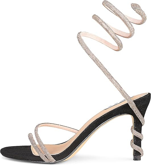 Lovee Cosee Rhinestone High Heels for Women Sexy Wrap Strap Open Toe Sandals Wedding Party Stilet... | Amazon (US)