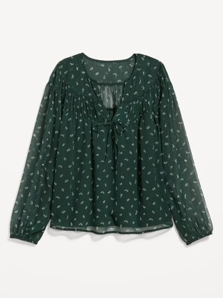 Tie-Front Chiffon Top | Old Navy (US)
