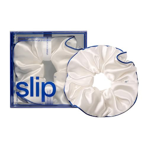 slip Jumbo Scrunchie: Elevate Your Hair Game with Anti-Crease, Anti-Breakage Design, Crafted from Slipsilk™, Courtside: 1 Pure Silk Jumbo Scrunchie with Contrast Piping | Amazon (US)