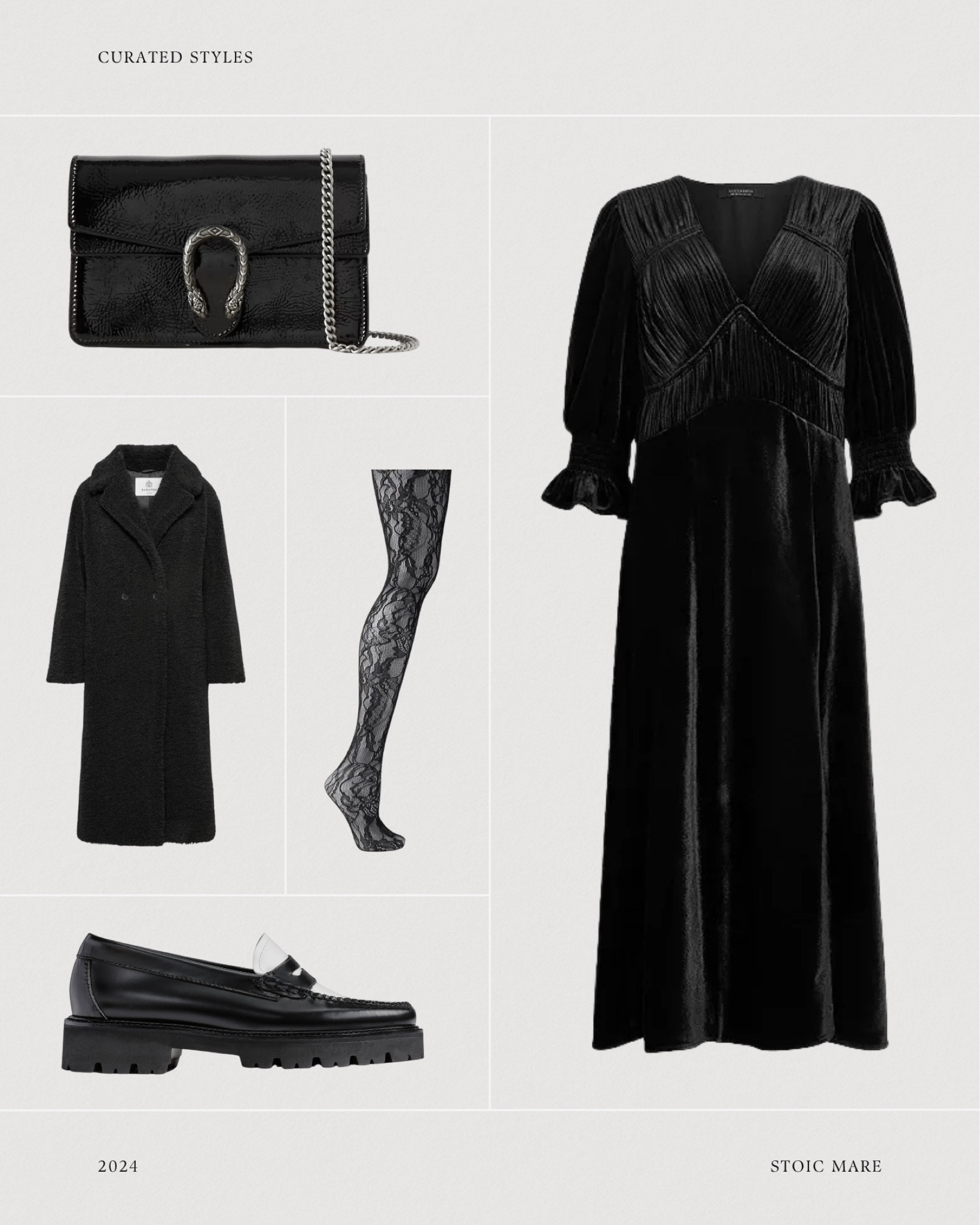 Obsessing over this goth outfit styling some of my favourite brands; Allsaints, Aritzia, and Gucci. Love this look for a Christmas party! Tip: you can get 10% off your first order at Allsaints.

#LTKHoliday #LTKStyleTip #LTKItBag