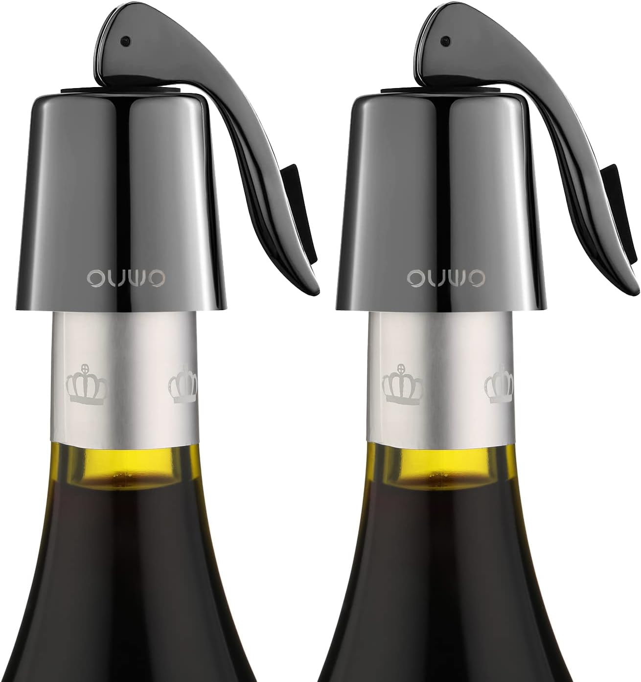 OUWO Wine Stopper Stainless Steel Wine Bottle Stoppers Plug with Silicone Wine Toppers Stopper Re... | Amazon (US)