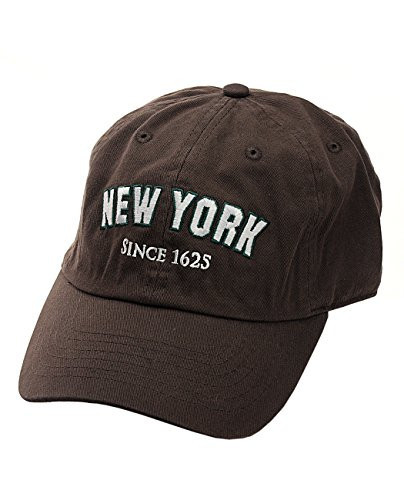 NYFASHION101 Unisex NYC New York City Embroidered Adjustable Low Profile Cap, NY11, Dark Brown | Amazon (US)