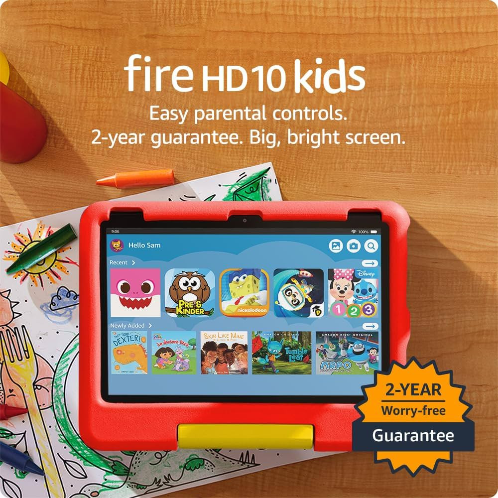 Amazon Fire 10 HD Kids tablet (newest model) ages 3-7 | Bright 10.1" HD screen with included ad-f... | Amazon (US)