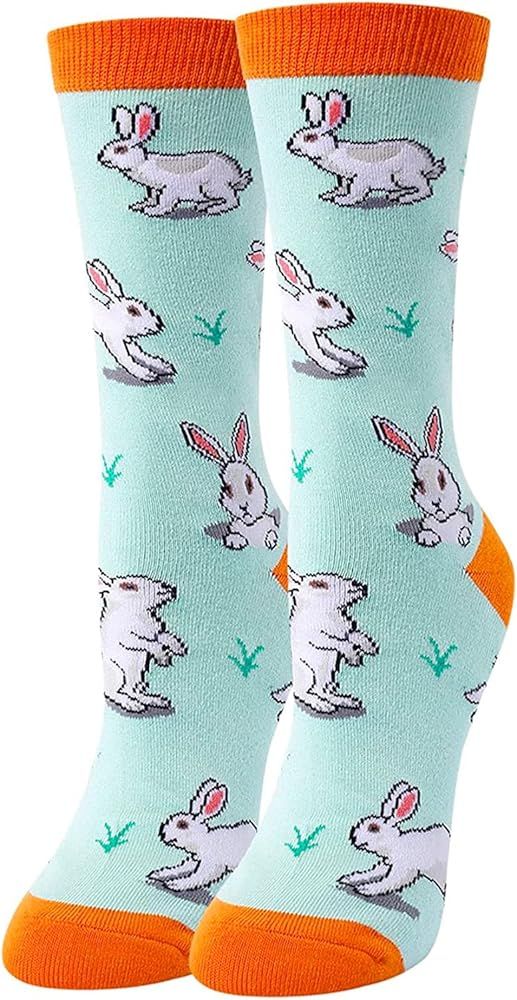 HAPPYPOP Novelty Duck Cow Cat Sloth Socks For Girls, Funny Duck Cat Dog Bunny Gifts for Women Eas... | Amazon (US)