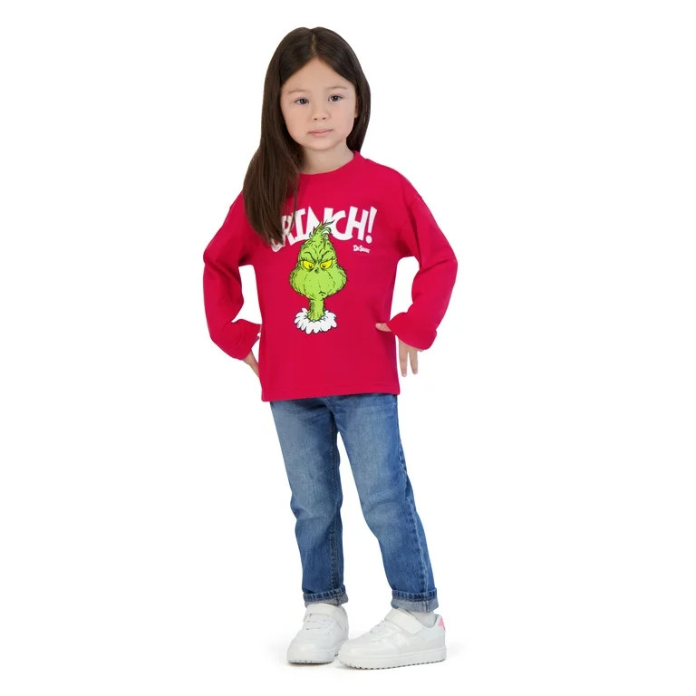 Dr. Seuss' The Grinch Christmas Toddler Unisex Long Sleeve T-Shirt, Sizes 2T-5T | Walmart (US)