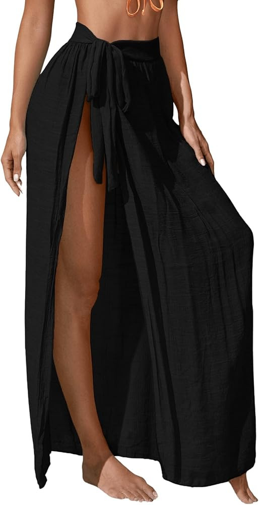 Floerns Women's Sheer Beach Swimwear Cover Up Wrap Skirt | Amazon (US)