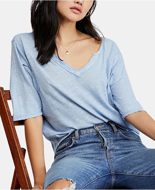 Free People Head In The Clouds V-Neck Top & Reviews - Tops - Women - Macy's | Macys (US)