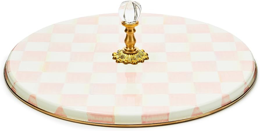 MACKENZIE-CHILDS Cheese Course, Cute Cheese Board and Serving Board for Charcuterie, Pink-and-Whi... | Amazon (US)