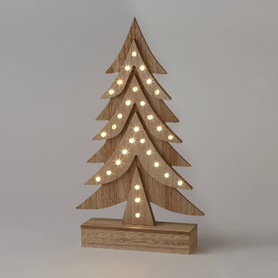 16.25" Decorative Battery Operated Pre-Lit Wood Christmas Tree - Wondershop™ | Target