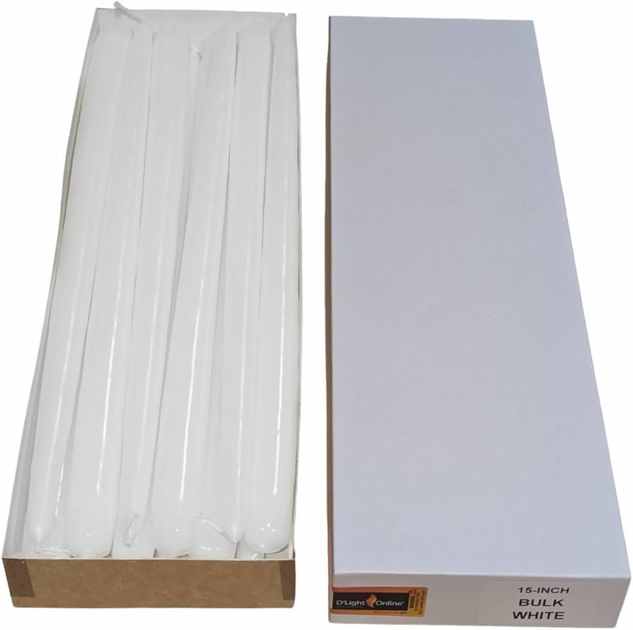 D'light Online Very Tall White Taper Candles, Premium Quality Candles Hand-Dipped, Dripless, Smok... | Amazon (US)