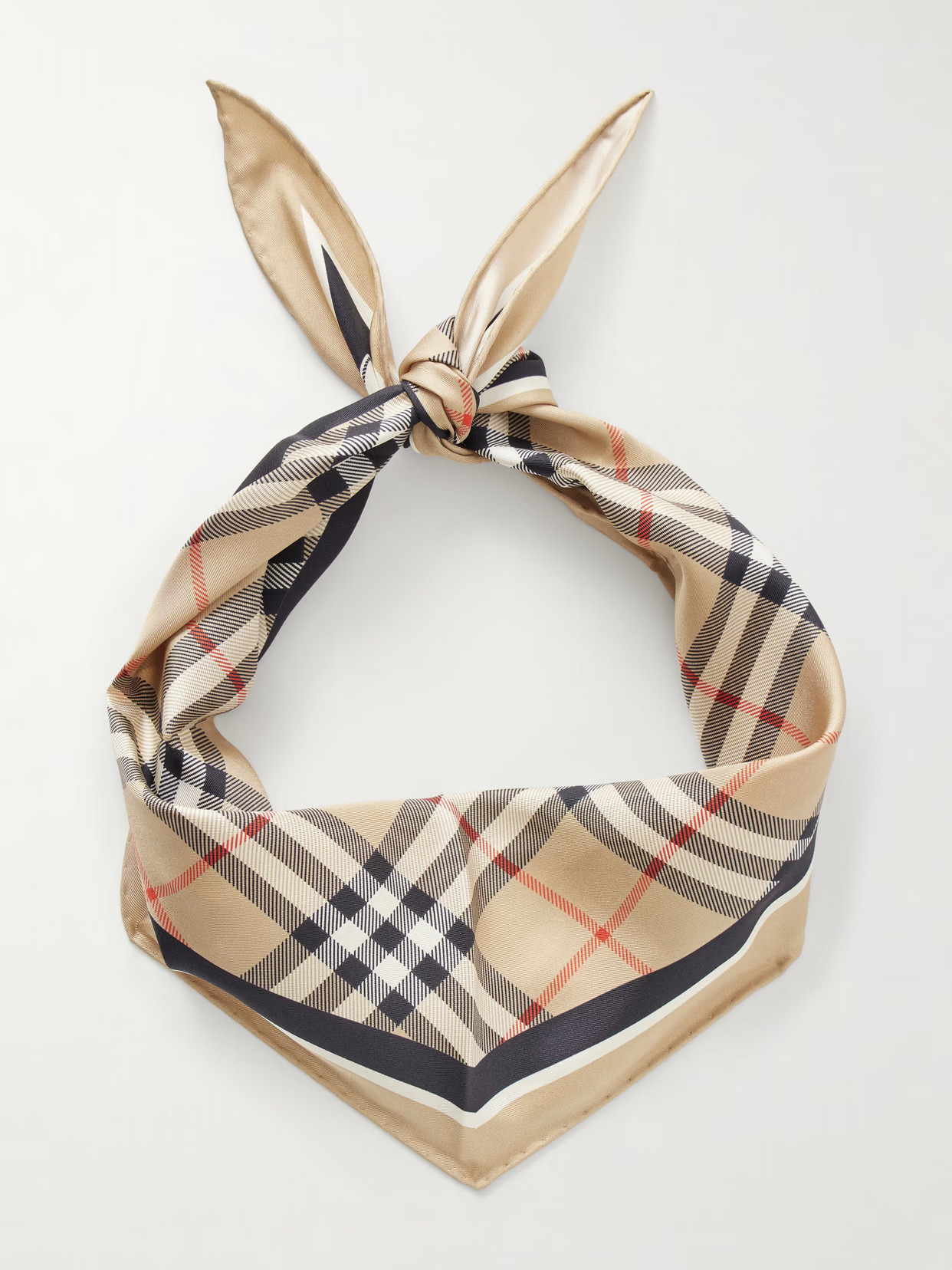 Burberry - Checked Silk-twill Scarf - Neutrals | NET-A-PORTER (US)