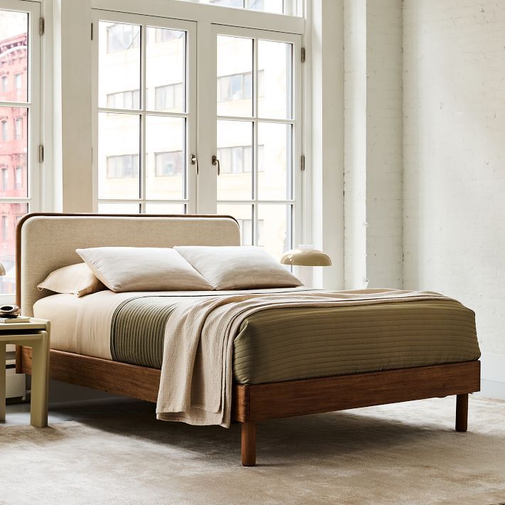 Miles Wood & Upholstered Bed | West Elm (US)