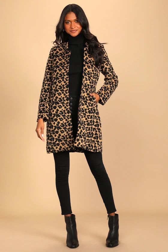 Feline Fantastic Tan Leopard Print Coat | Lulus