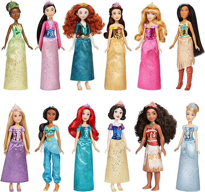 Disney Princess Royal Collection, 12 Royal Shimmer Fashion Dolls with Skirts and Accessories, Toy... | Amazon (US)