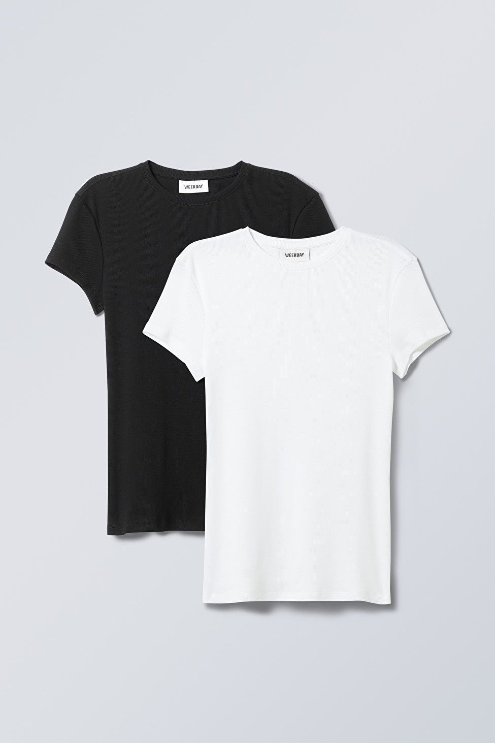 2-pack Close Fitted Rib T-shirt | Weekday