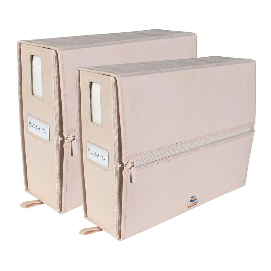 LINENMATE The Original Linen Storage Container, 2-Pack (Queen/King Size, Blush) | Amazon (US)