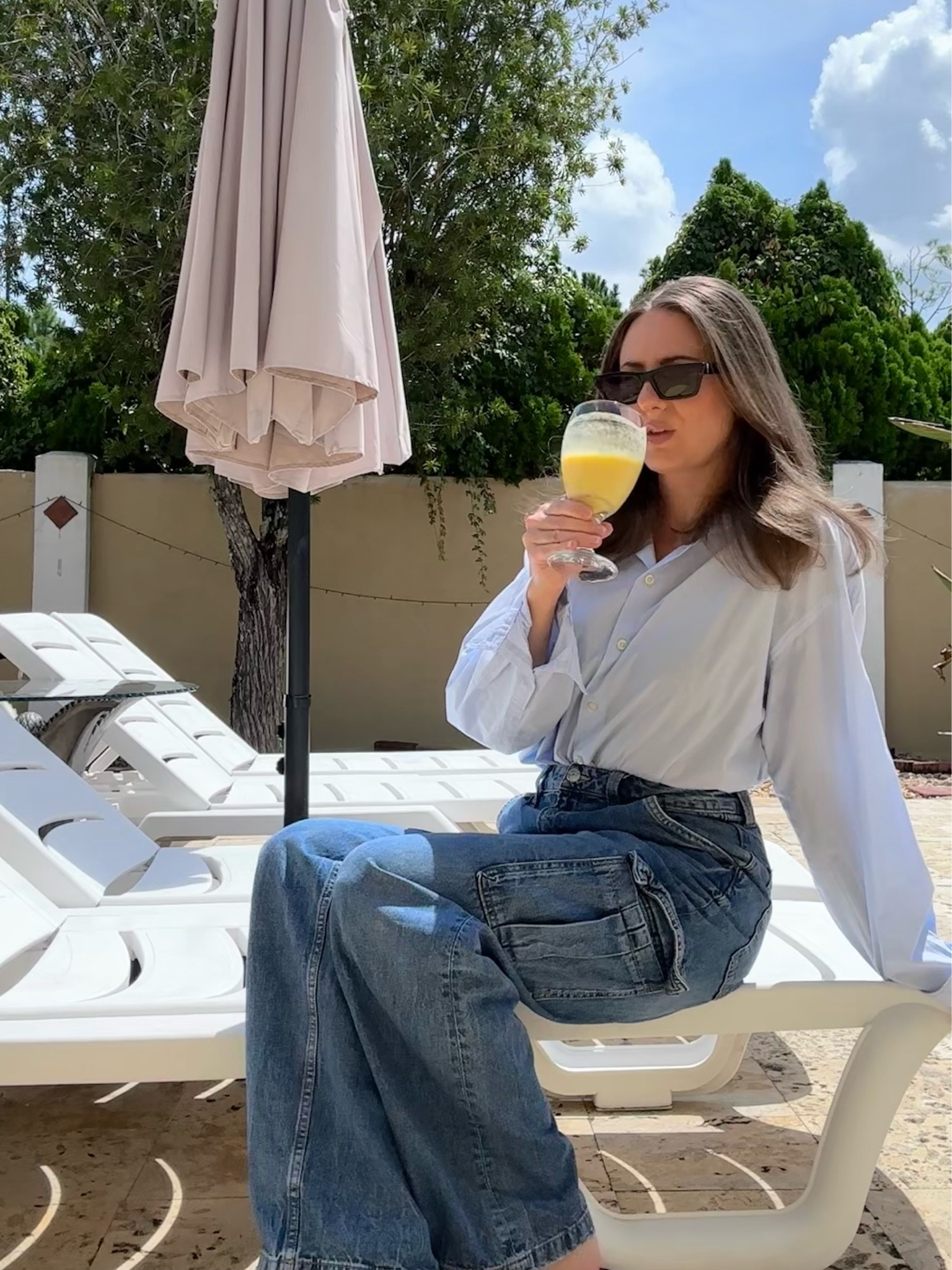 late summer- early fall style 
button up shirts for women/ button down shirts for women / blue shirts / cotton shirts / dress shirts for women / baggy jeans / oversized jeans / denim / cargo pants / 90s jeans / higher waist baggy jeans for women / white mules shoes / comfortable clothes / everyday style / back to school style / modern fashion / style tip 

#LTKBacktoSchool #LTKstyletip #LTKshoecrush