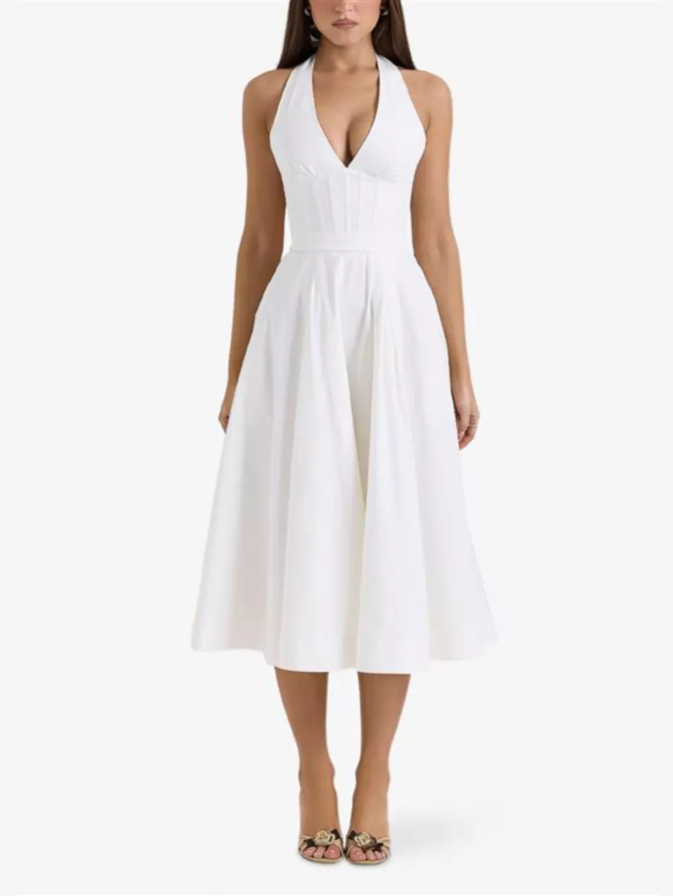 Allena Corset-Bodice Stretch-Cotton Midi Dress | Selfridges
