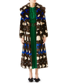 Logo-Striped Eco Faux-Fur Coat | Bergdorf Goodman