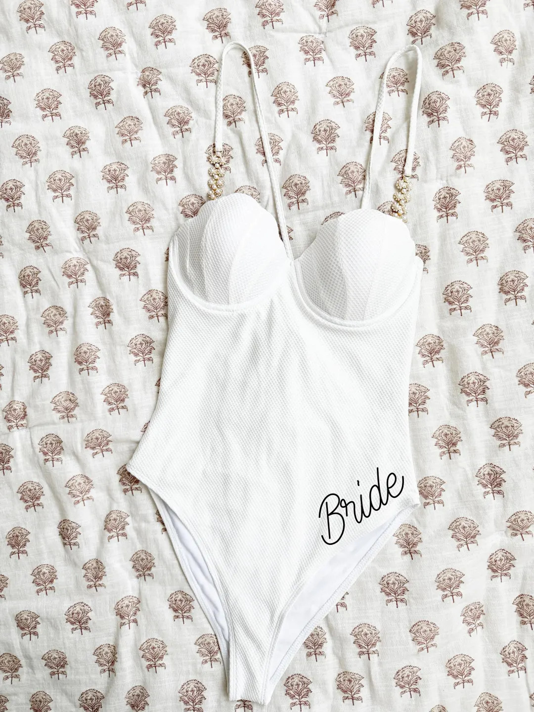 Bridal Swimsuit Bride Swimwear for Honeymoon Mermaid Swimsuit Wedding One Piece Swimsuit Custom B... | Etsy (US)