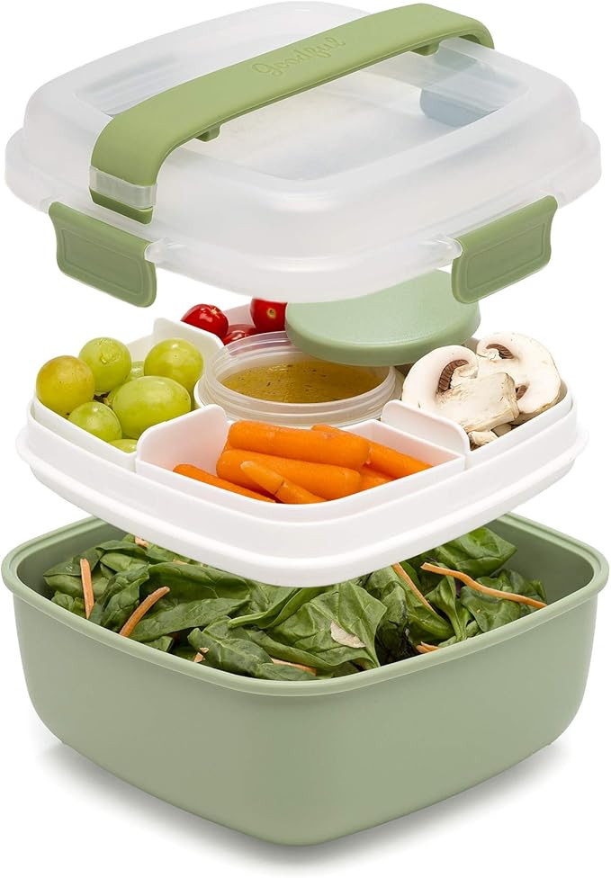 Goodful Stackable Lunch Box Container, Bento Style Food Storage with Removeable Compartments for ... | Amazon (US)