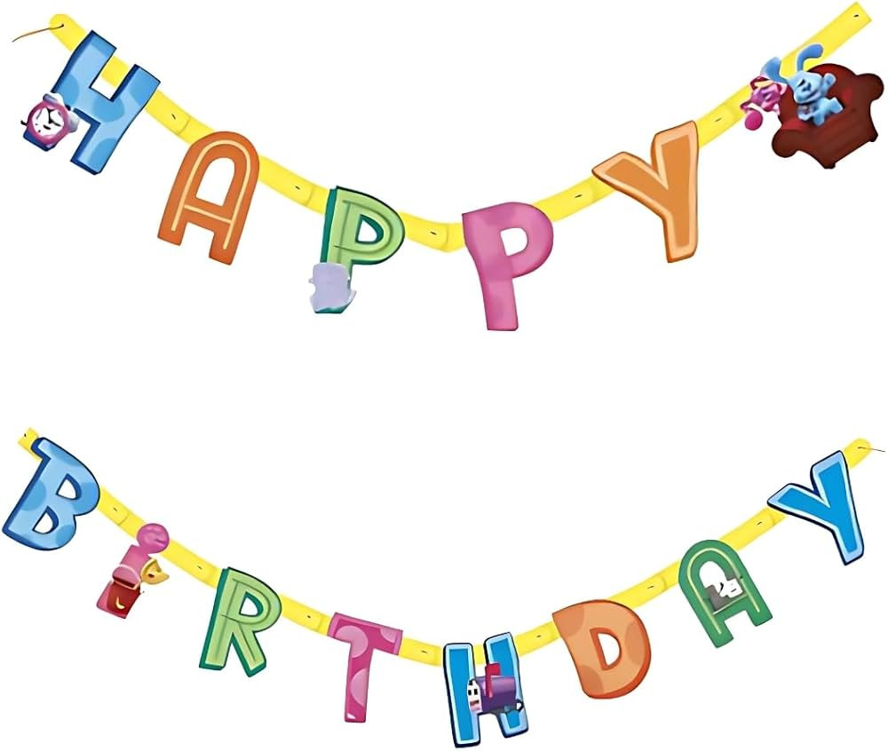 Unique Vibrant Blue's Clues Large Jointed "Happy Birthday" Banner - Perfect for Kids' Birthdays, ... | Amazon (US)