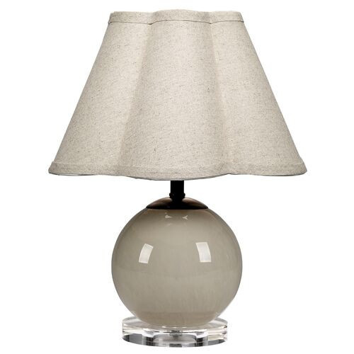 Dottie Glass Mini Table Lamp with Scallop Shade - Jamie Young Co. - Brown | Desk Lamp, Bedside Lamp | One Kings Lane