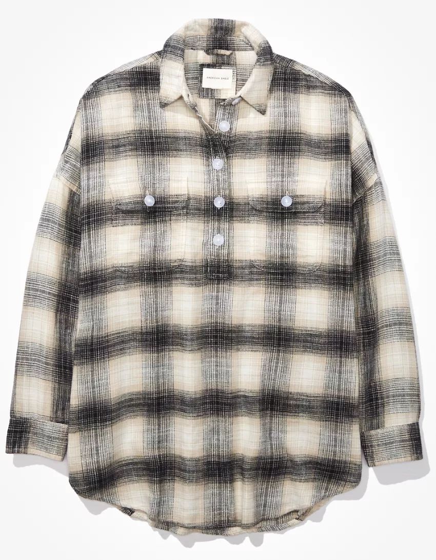 AE Oversized Pullover Flannel | American Eagle Outfitters (US & CA)