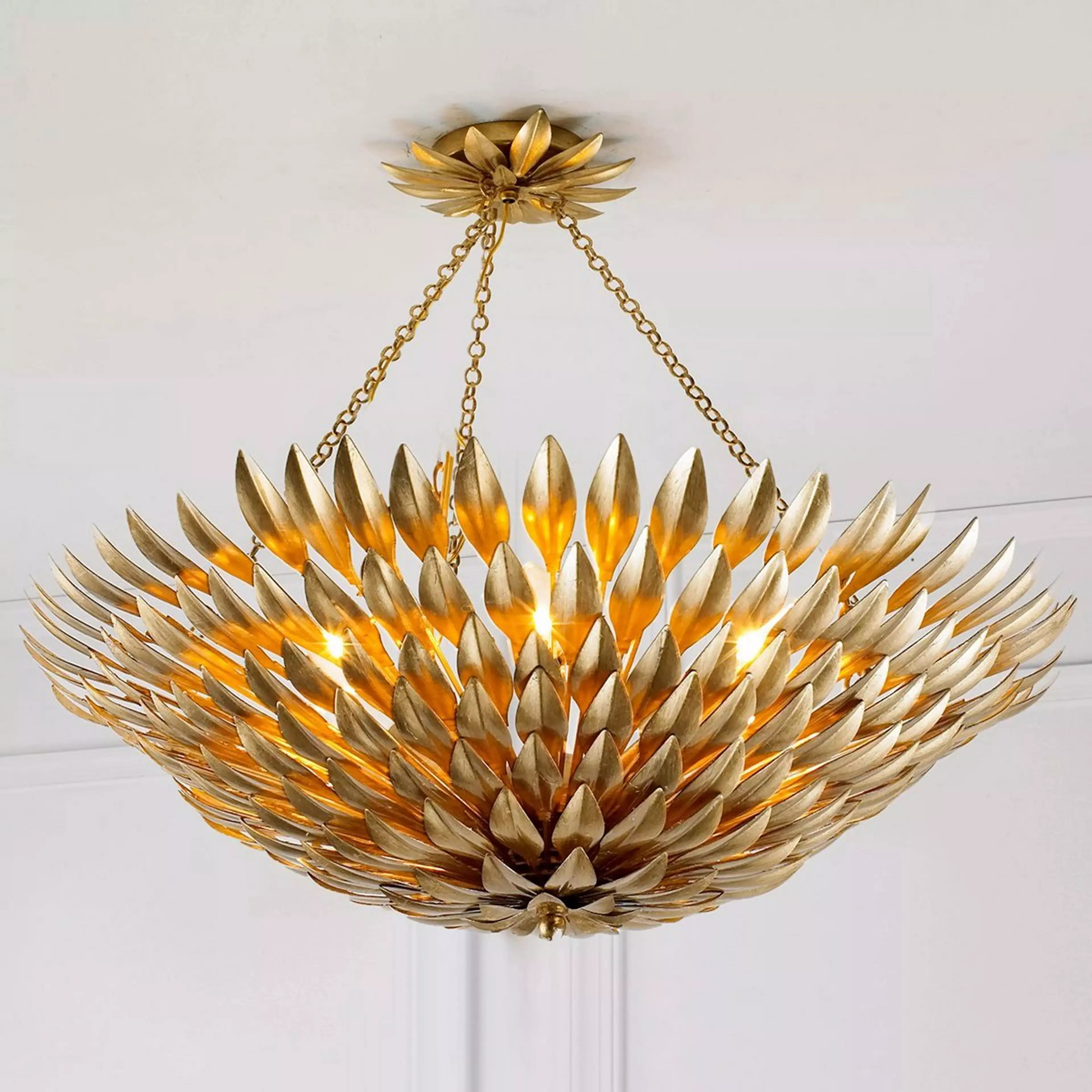 Olive Leaf Convertible Chandelier - 6 Light | Shades of Light