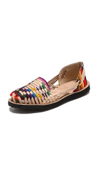 Click for more info about One By Ix Style Woven Leather Huarache Flats - Traditional Mayan