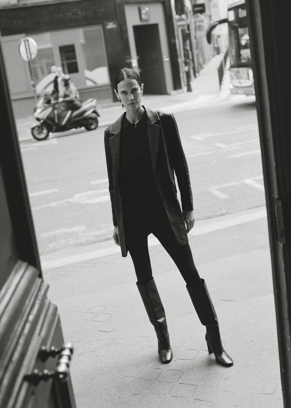 Leather boots with tall leg | MANGO (UK)