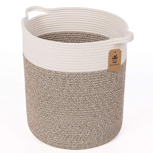 Goodpick Medium Cotton Rope Basket - Woven Basket - Baby Laundry Basket - Blanket Basket - Toy St... | Amazon (US)