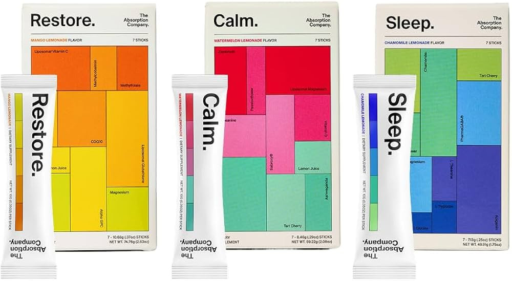The Absorption Company Variety Pack – Sleep Aid, Electrolyte Recovery & Calm Supplement Drink M... | Amazon (US)