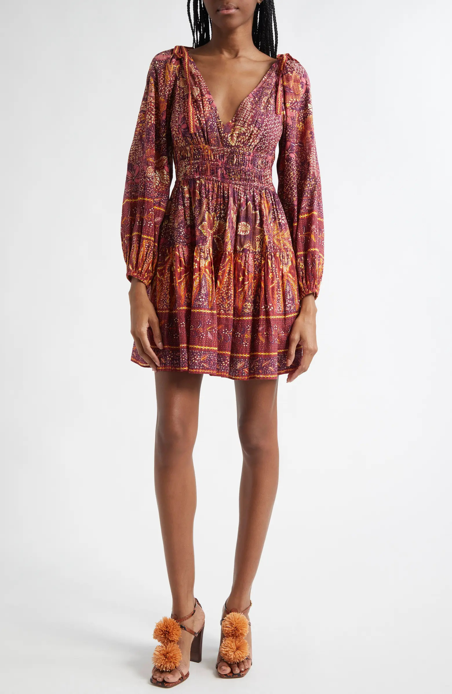 Anika Floral Print Long Sleeve Minidress | Nordstrom Rack