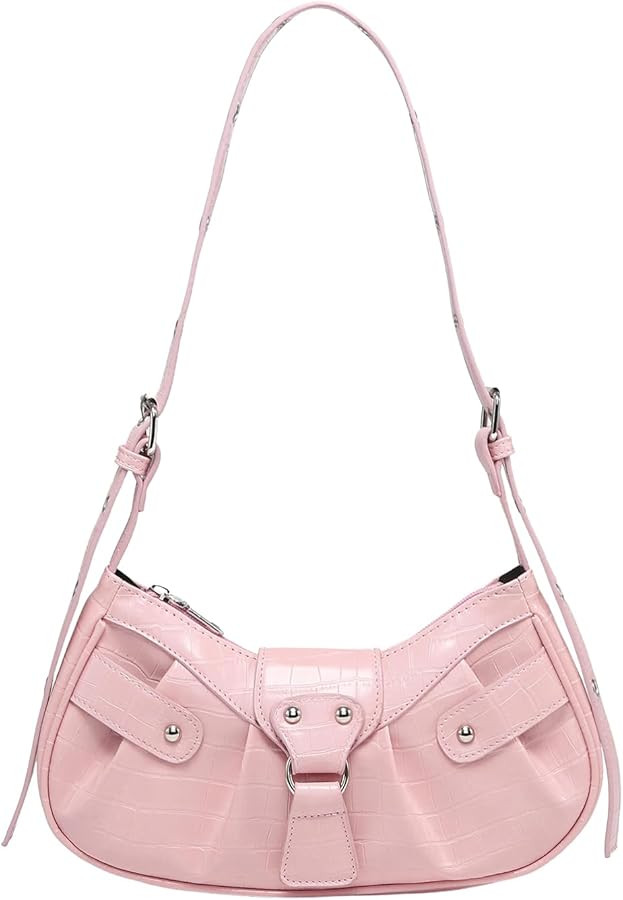 Verdusa Women's Pleated Hobo Shoulder Bag PU Leather Clutch Handbag | Amazon (US)