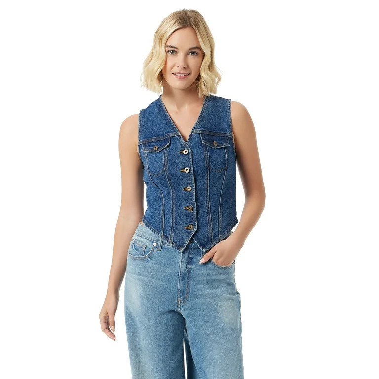 Jessica Simpson Women's and Women's Plus Denim Vest, Sizes XS-5X | Walmart (US)