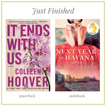 I’ve been making good progress on my reading goal for 2023 - last week I finished reading It Ends with Us by Colleen Hoover and listening to Next Year in Havana.  📚 #bookrecommendation #fiction #goodreads #colleenhoover

#LTKunder50 #LTKFind