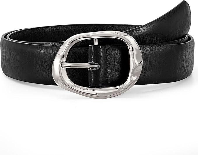 JASGOOD Women Leather Belt for Jeans Pants Ladies Casual Waist Belt Fashion Women Belt with Gold ... | Amazon (US)