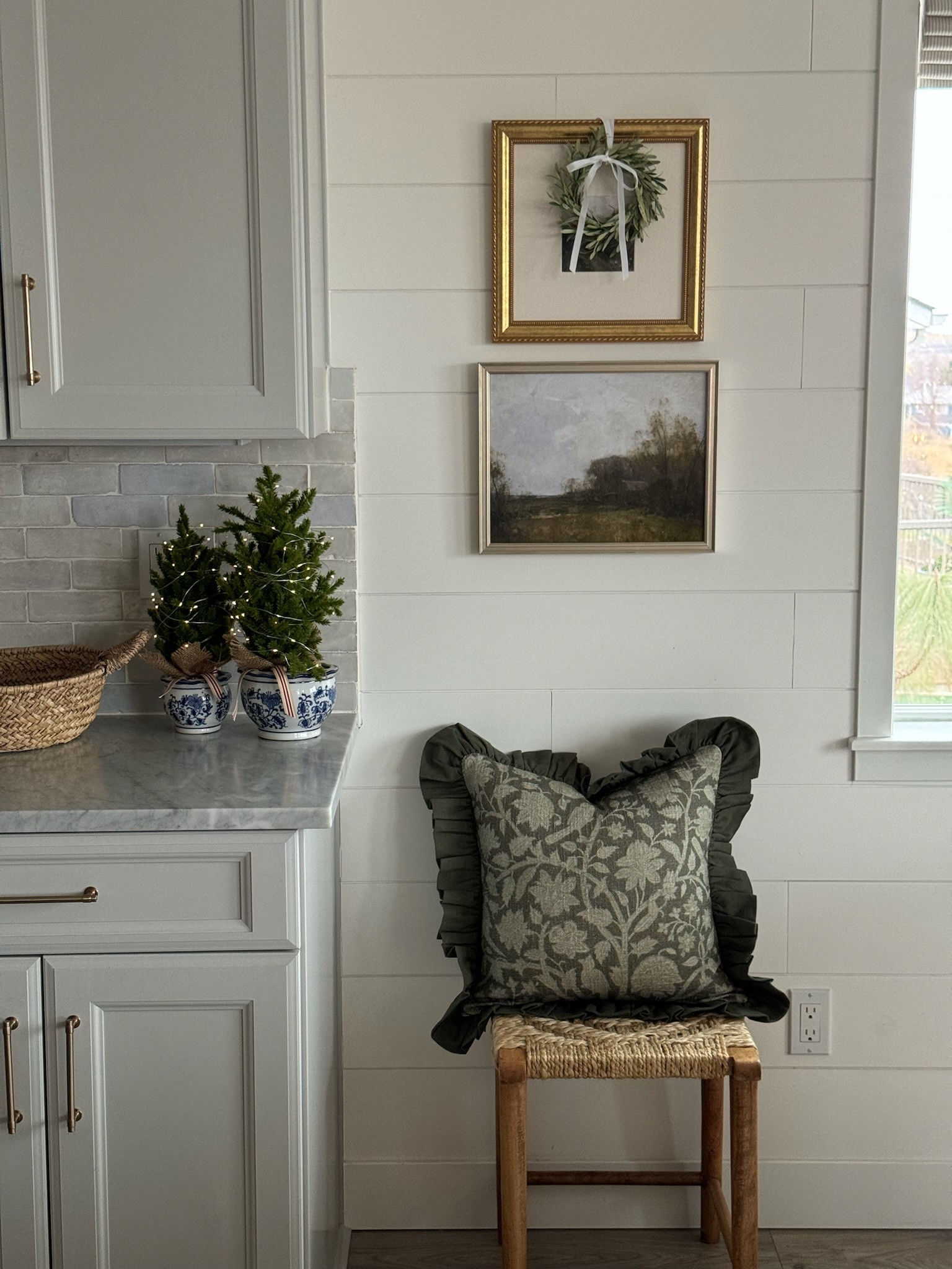 This beautiful ruffle trim pillow was an immediate add to cart! #WayfairPartner This stunning pillow is part of the new Chris Loves Julia x Loloi collection @wayfair and it’s the perfect shade of green for the holiday season. I love how feminine it feels with the floral pattern and ruffle trim juxtaposed. A new #wayfair favorite I’ll be styling throughout my home this Christmas, and for months to come!

@wayfair  #Wayfair #WayfairPartner