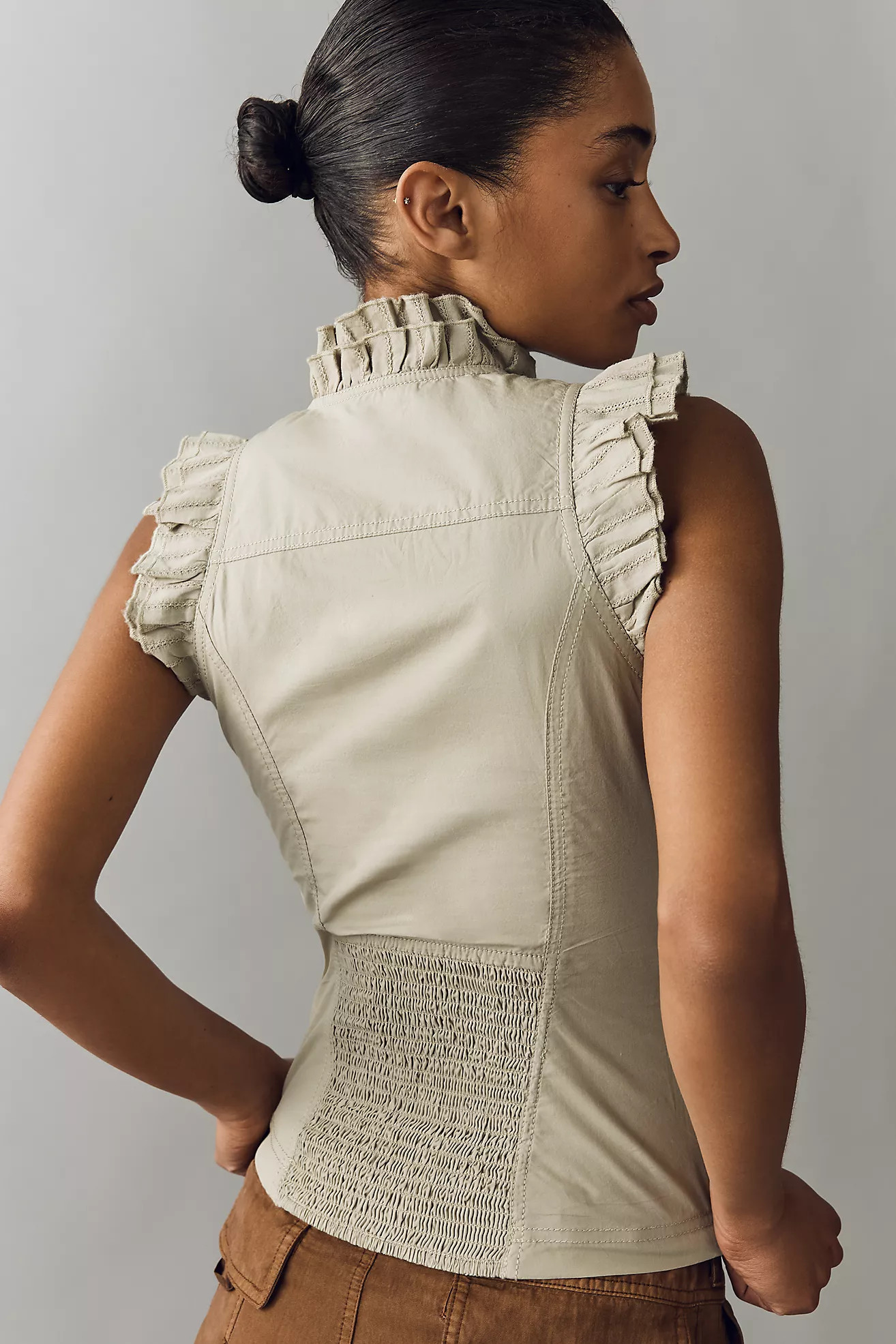 Pilcro Sleeveless Structured Blouse | Anthropologie (US)