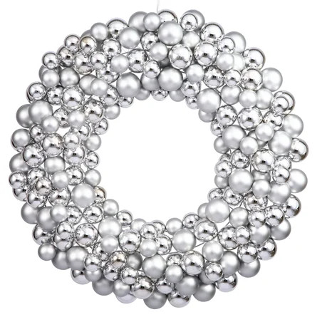 Shiny and Matte Ball Wreath | Wayfair North America