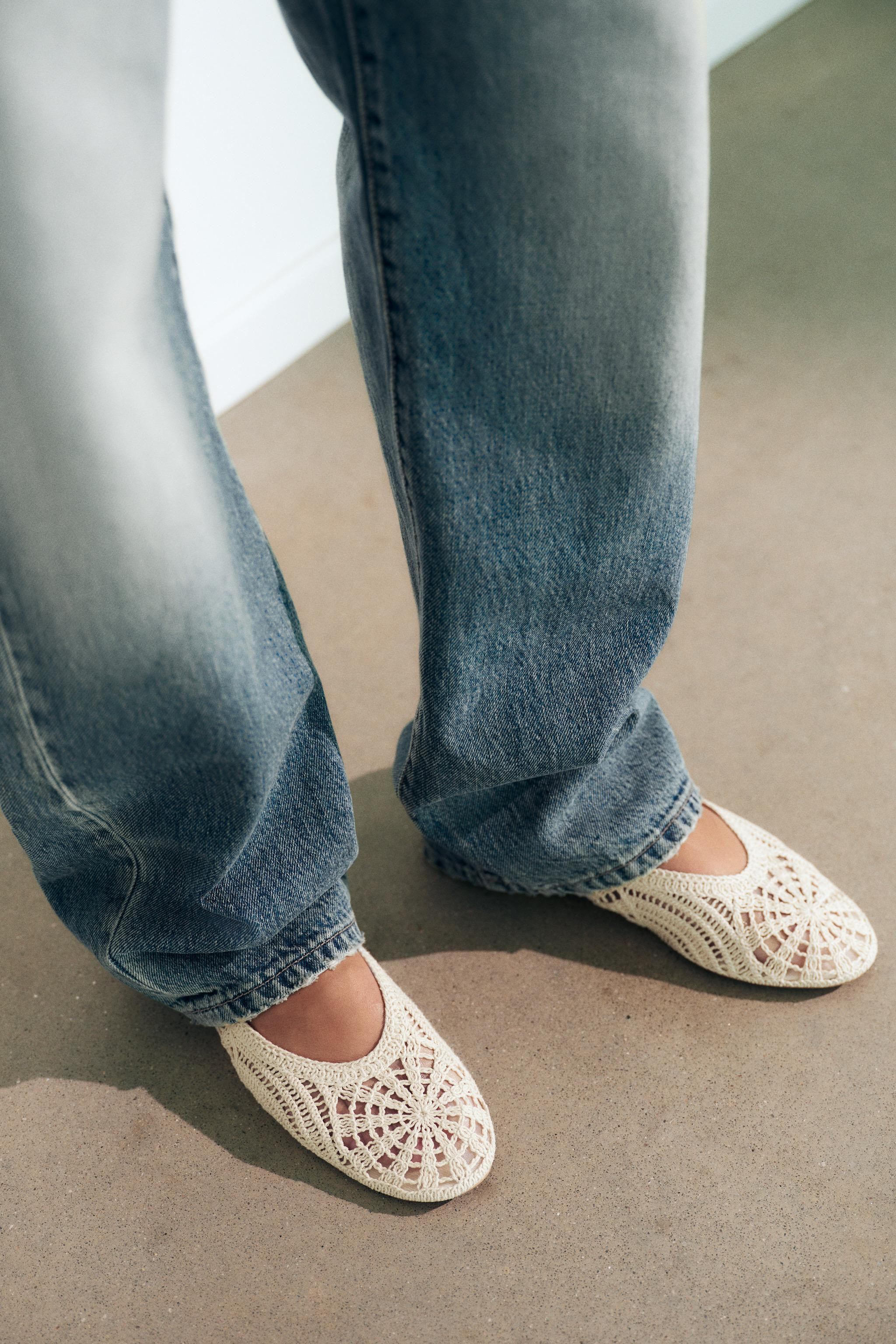 CROCHET BALLET FLATS | Zara UK