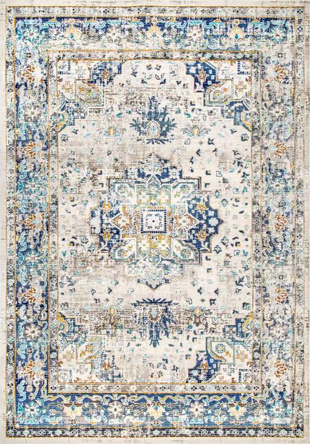 Blue Fading Token 7' 10" x 10' Area Rug | Rugs USA