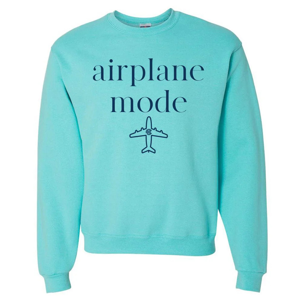 Monogrammed 'Airplane Mode' Neon Crewneck Sweatshirt | United Monograms