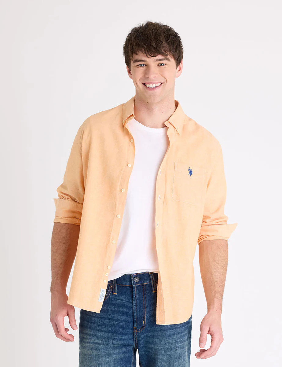 LONG SLEEVE LINEN BLEND SHIRT | U.S. Polo Assn.