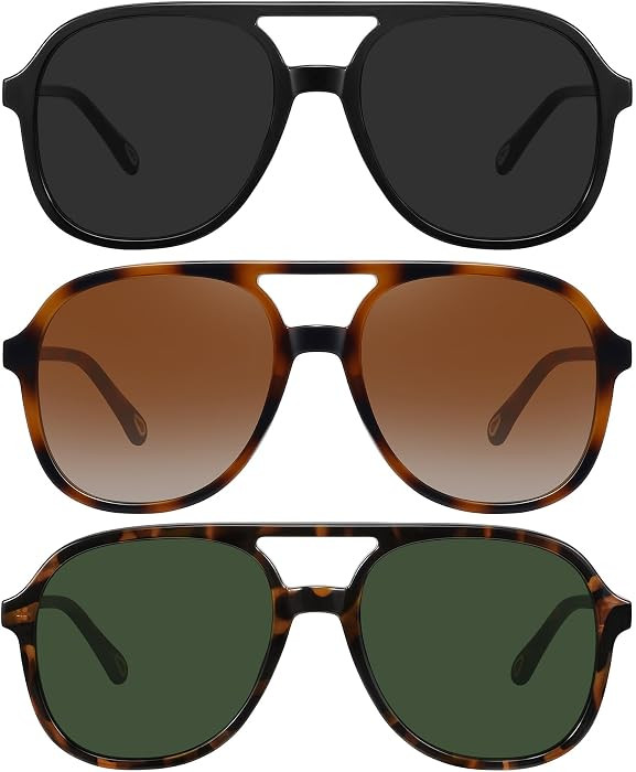 MEETSUN Retro Oversized Aviator Sunglasses for Women Men 70s Aviators | Amazon (US)