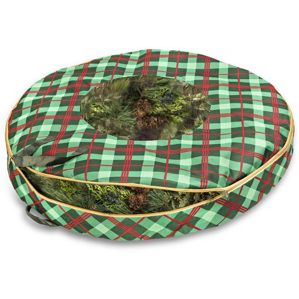 Honey Can Do Limited Edition Plaid 36" Wreath Storage - Walmart.com | Walmart (US)