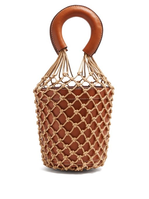 Moreau macrame and leather bucket bag | Staud | Matches (US)